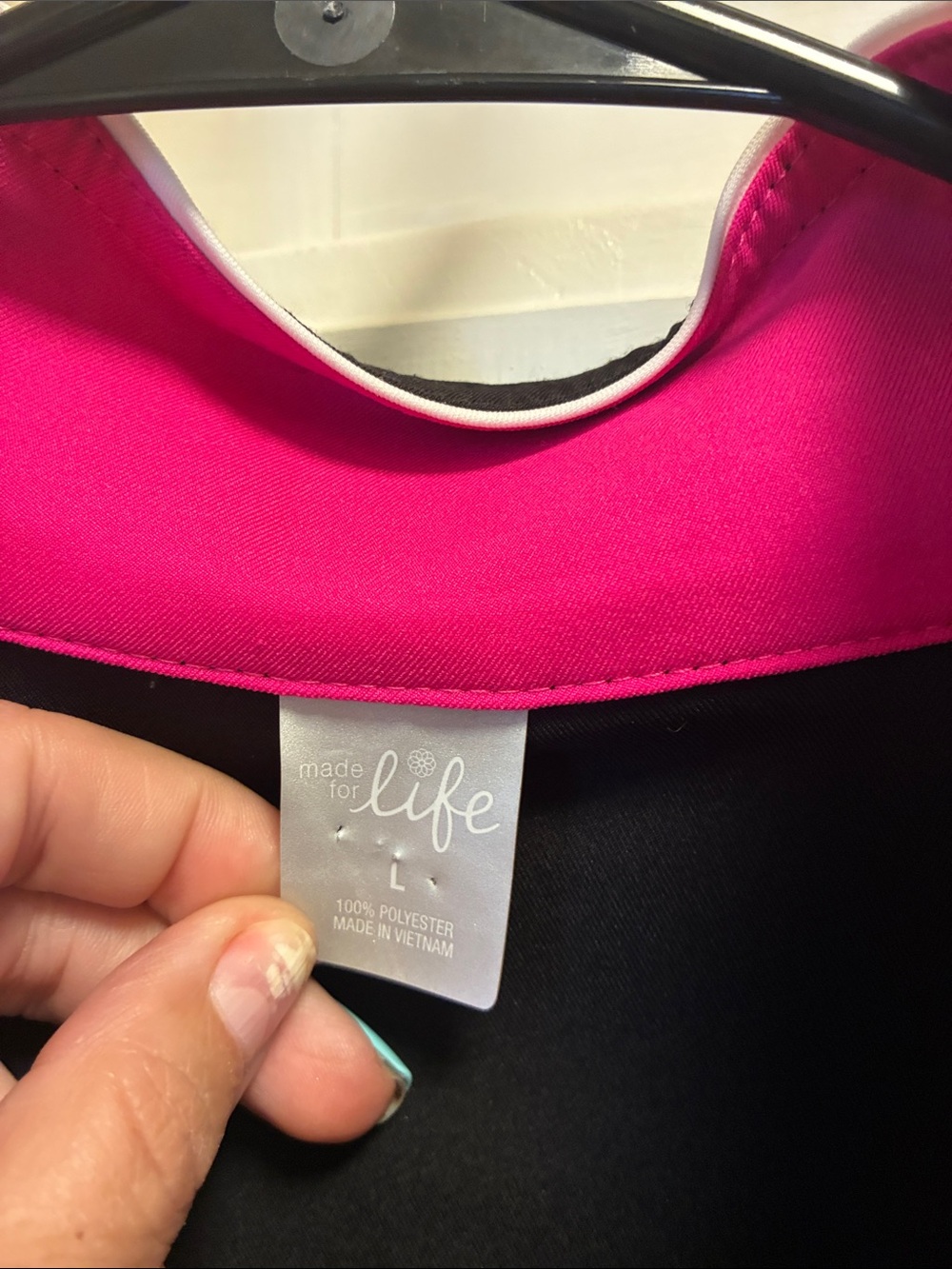 made for life Black, Hot Pink & White Women's Athletic track Jacket - Picture 7 of 8